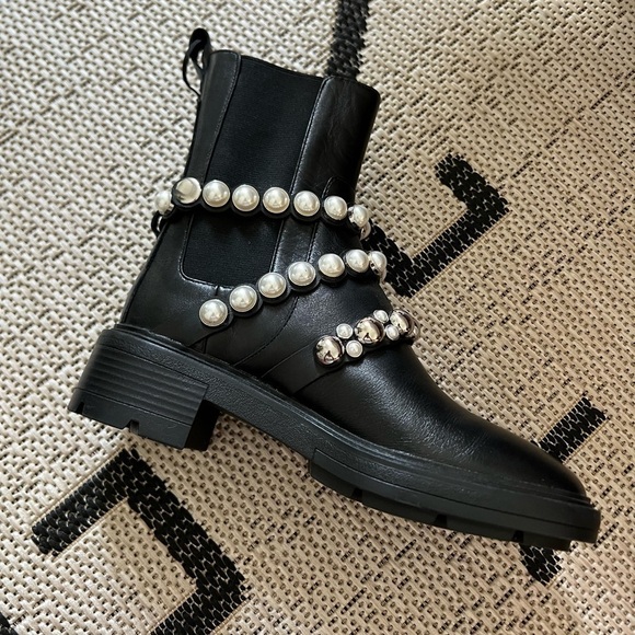 Zara Black Pearl Boots - Picture 6 of 11